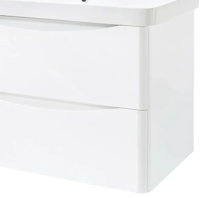 Mobile bagno sospeso 80 cm bianco lucido con specchio reversibile Zen