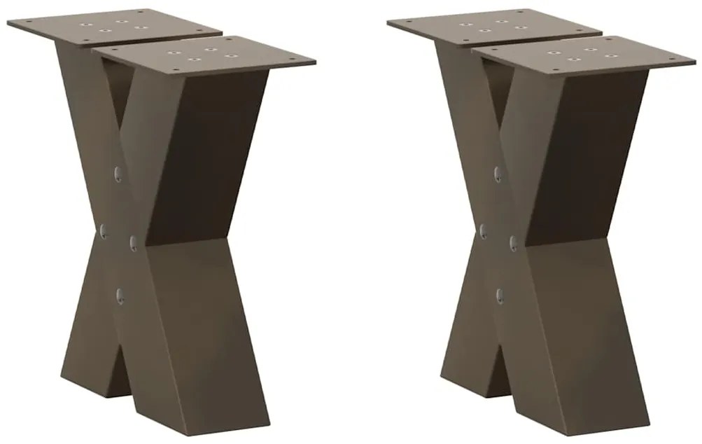 Gambe Tavolino Caffè A X 2 Pz Naturale 40x(30-31) Cm İn Acciaio /