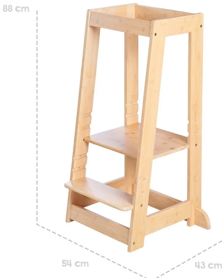 Torre di apprendimento di colore naturale in bambù – Roba