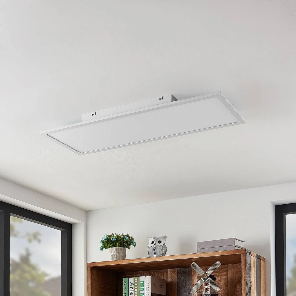 Plafoniera a LED Quais Lindby, Bianco / Opale, Cucina, Alluminio, Moderno, Plafoniera LED