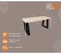 Scrivania in legno Vancouver bianco lunghezza 150 cm con gambe Colore Nero