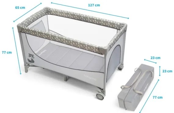 BabyOno - Culla da viaggio BASIC grigio