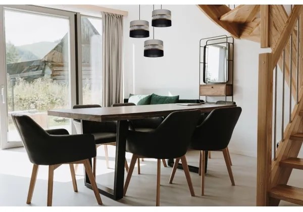 Lampadario a sospensione con filo CORAL 3xE27/60W/230V nero-grigio