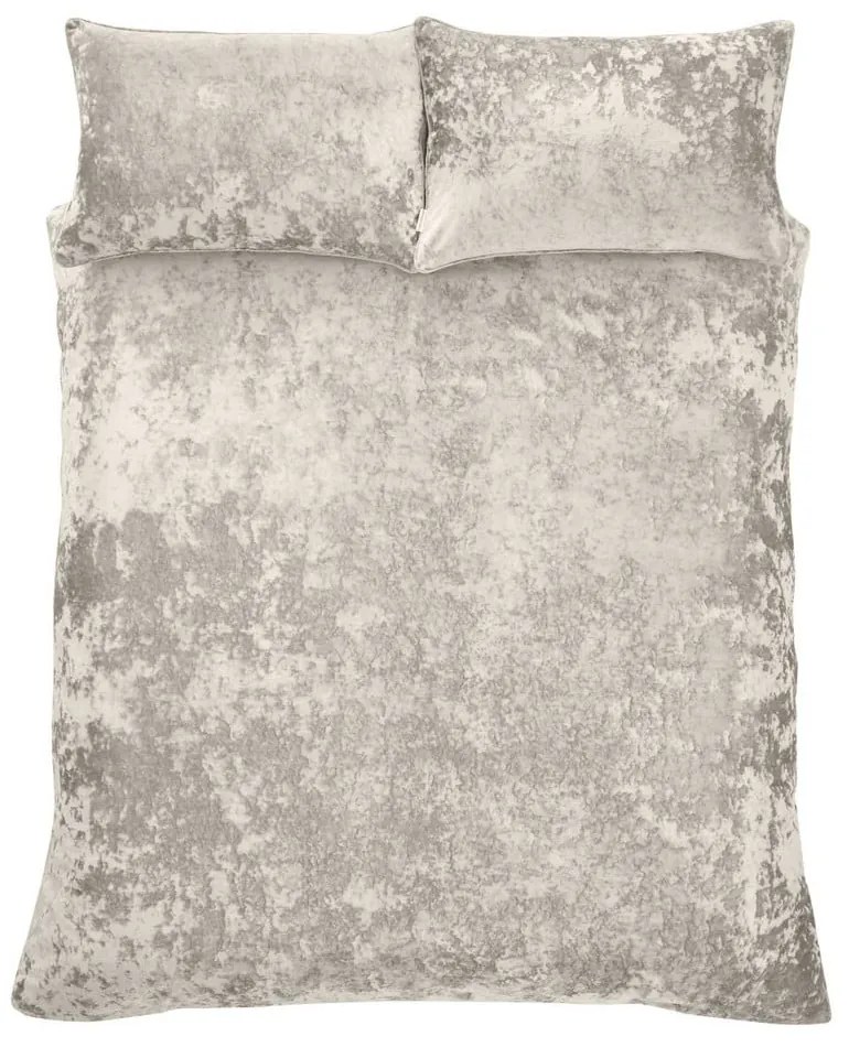 Biancheria da letto estesa in velluto beige per letto matrimoniale 230x220 cm Crushed - Catherine Lansfield