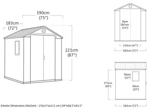 Casetta Da Giardino In Resina 190x183x221H Cm Darwin 6x6 Marrone Keter