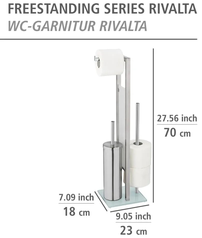 Porta carta igienica con scopino Rivalta - Wenko