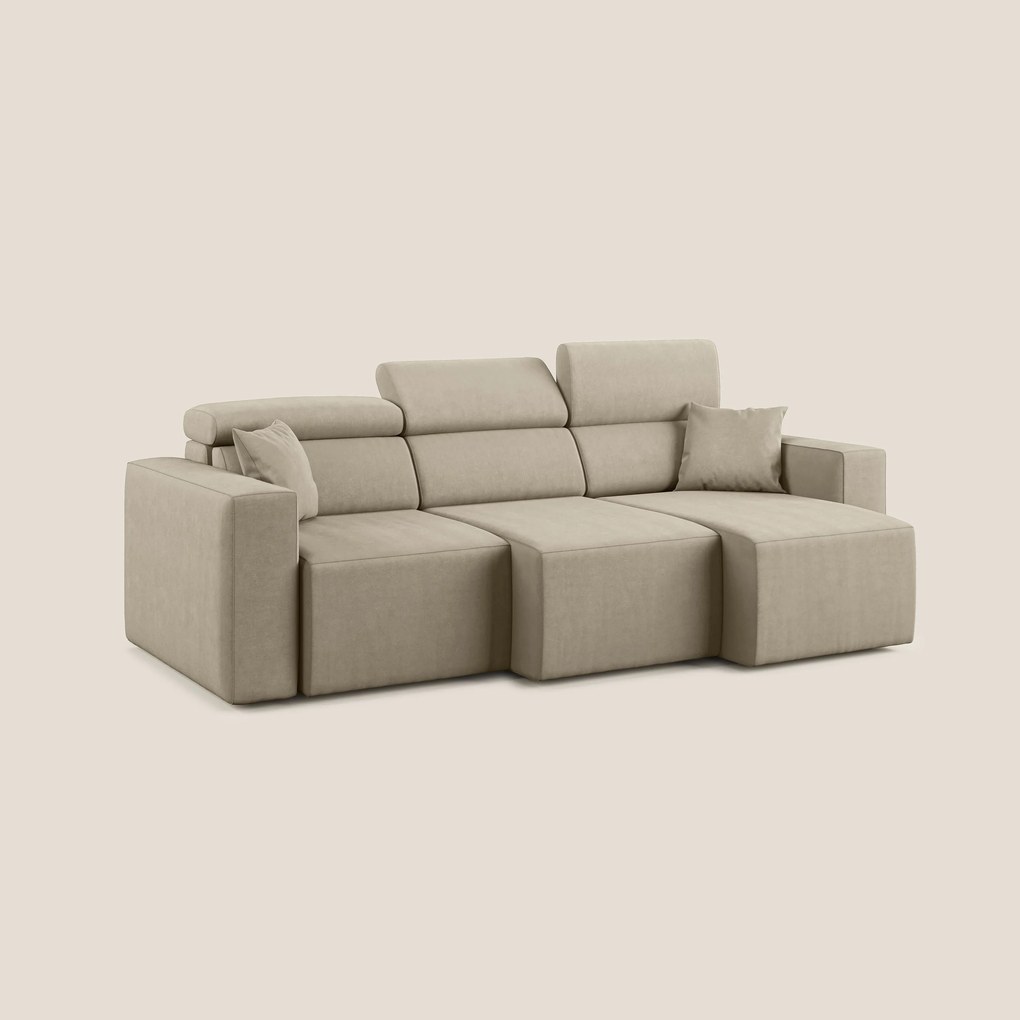 Orwell divano con 3 sedute estraibili in microfibra smacchiabile T11 tortora