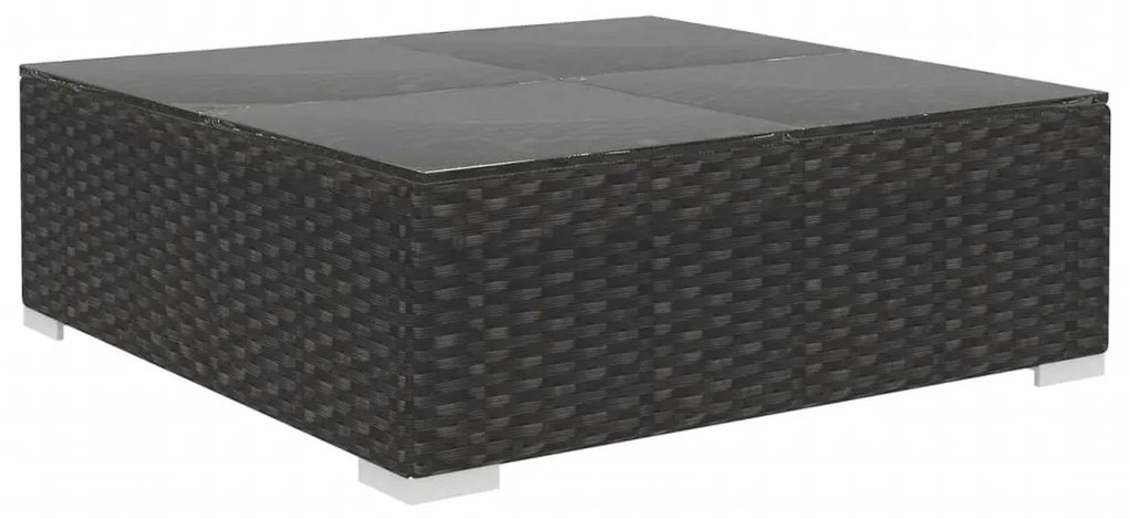 Set Divani da Giardino 6 pz con Cuscini in Polyrattan Nero