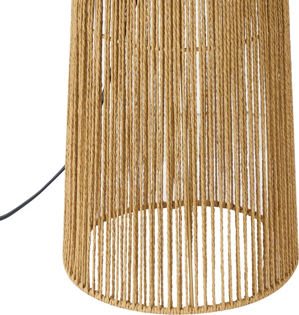 Lampada da terra Japandi naturale con paralume - Dart