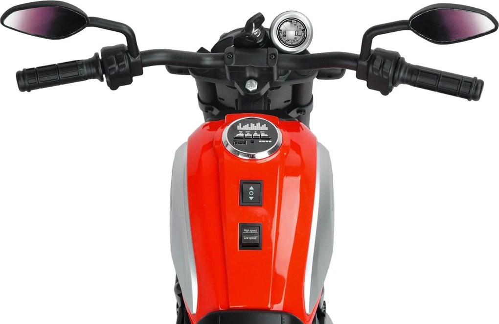 Moto Elettrica per Bambini Licenza Ufficiale Ducati Scrambler 12V 3,5Ah Rosso...
