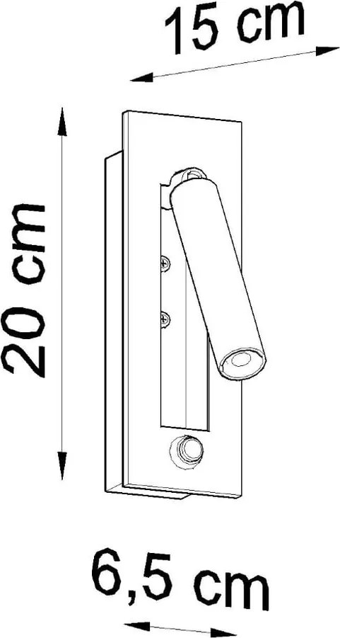 Lampada da parete nera in metallo Chimery – Sollux