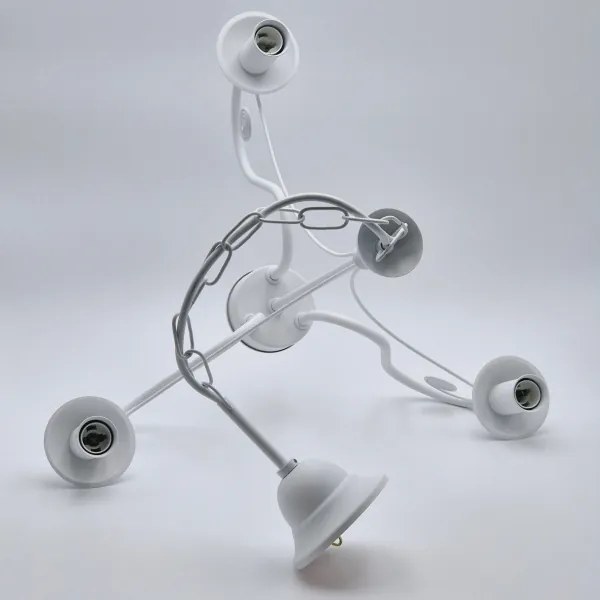 Lampadario a sospensione con catena DONATO 3xE14/40W/230V bianco