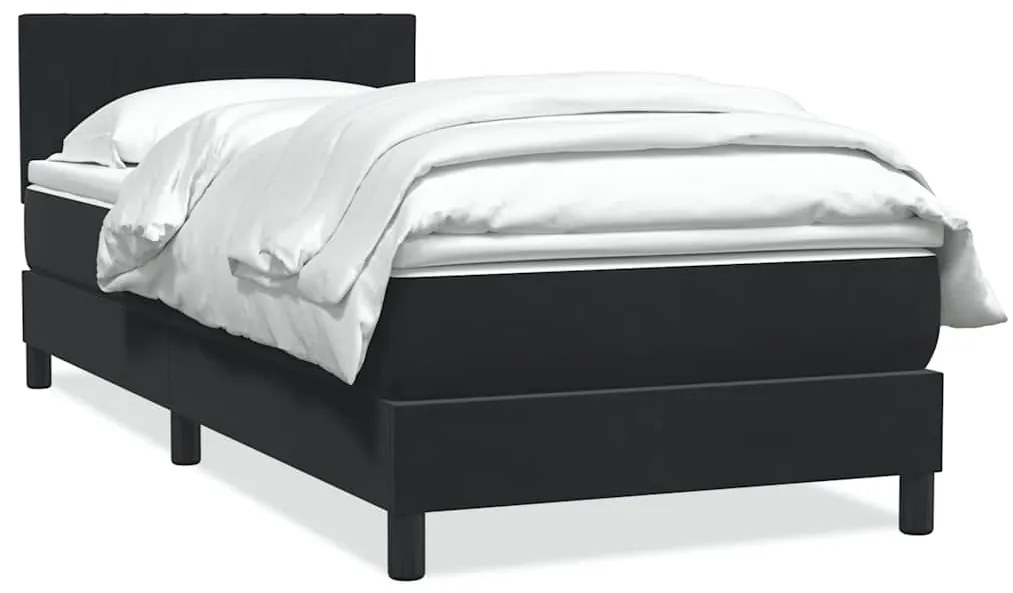Giroletto A Molle Con Materasso Nero 90x210 Cm İn Velluto /