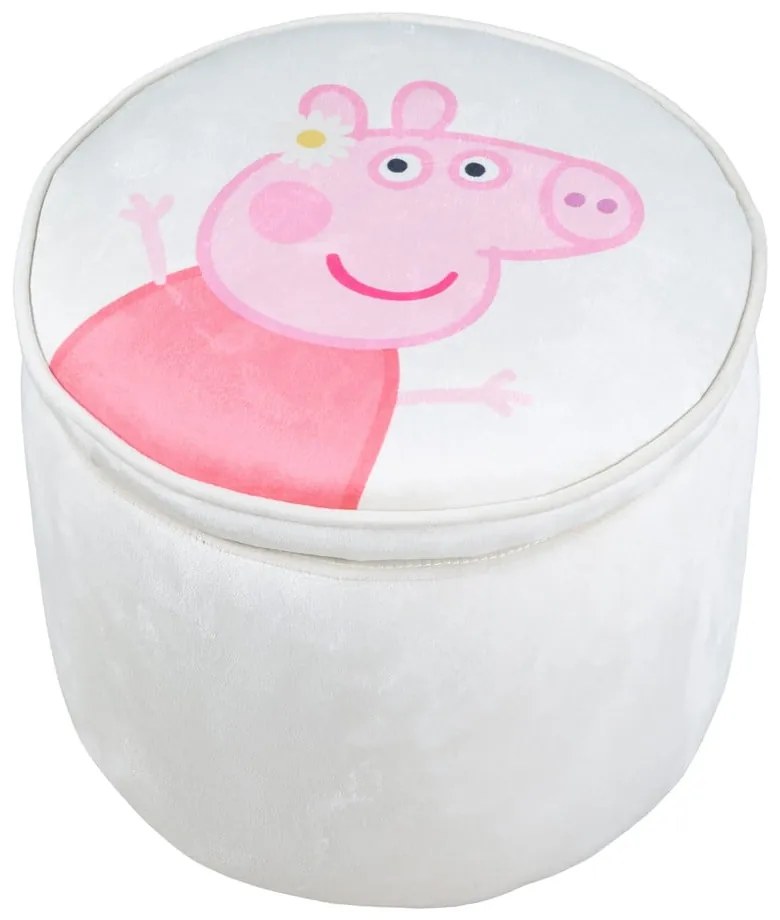 Pouf per bambini in velluto bianco Peppa Pig - Roba