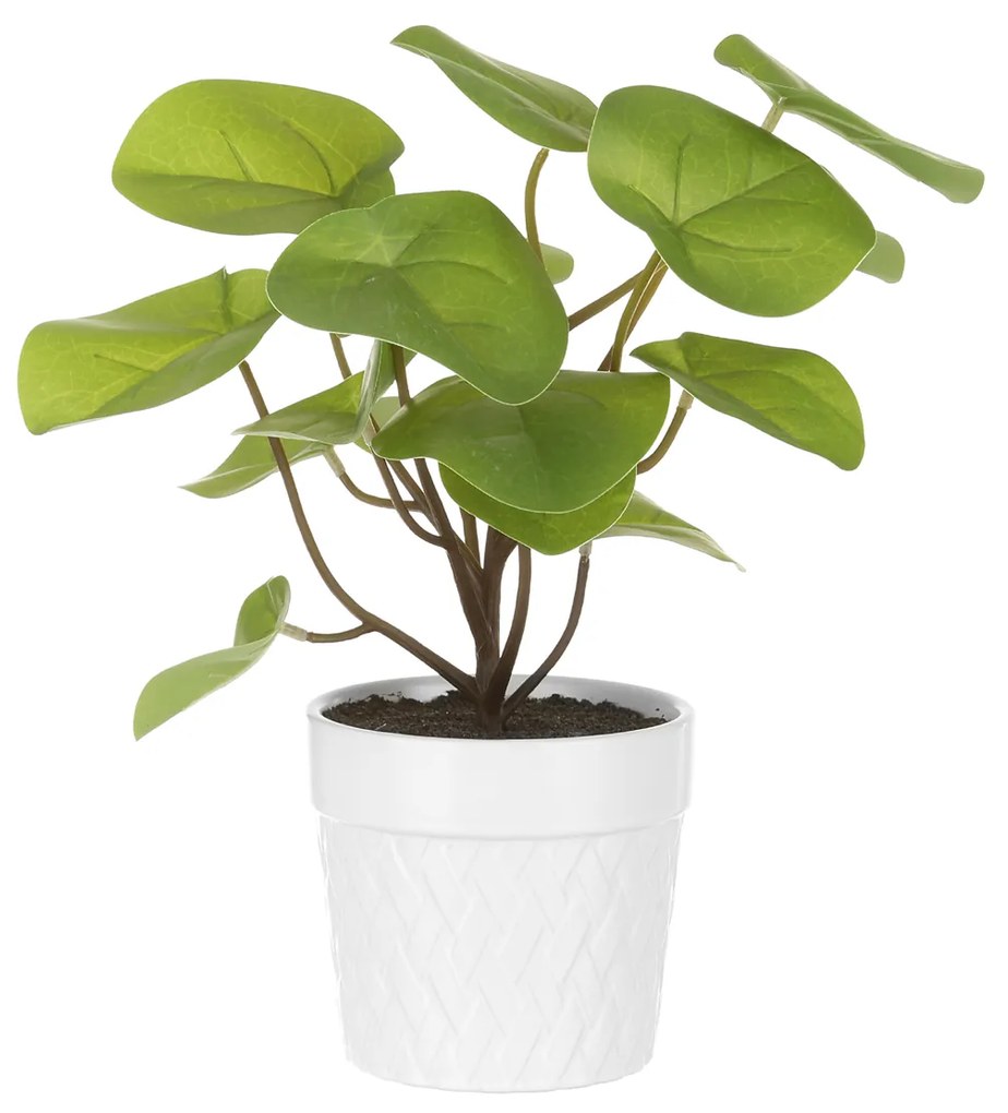 Pianta artificiale con vaso rattan 35 cm