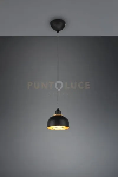 Sospensione punch d.18cm metallo nero e oro r30811032