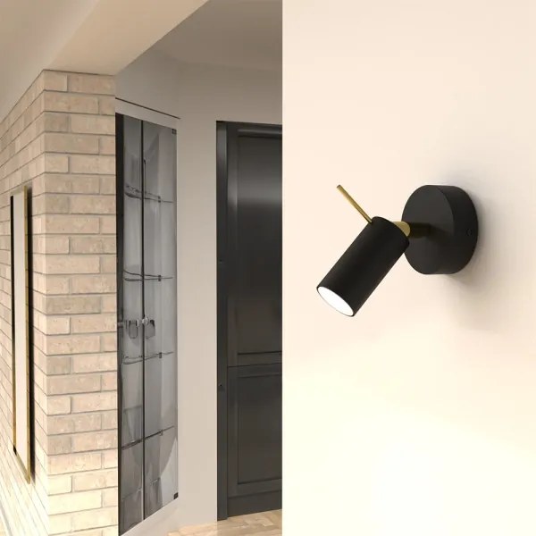 Faretto da parete PRESTON 1xGU10/40W/230V nero/oro