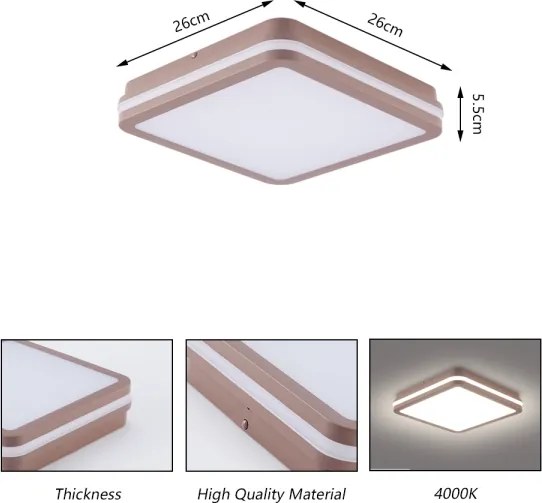 Brilagi -LED Plafoniera da esterno BENE LED/24W/230V 26x26 cm marrone IP54