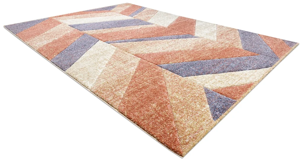 Tappeto FEEL 5673/17931 a spina di pesce beige/terracotta/violet
