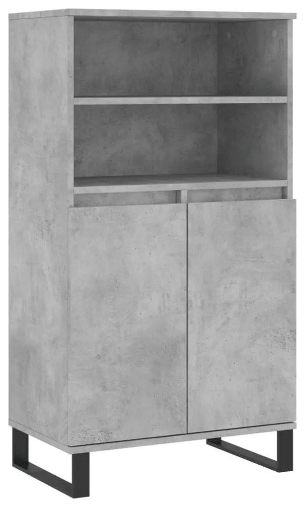 Credenza grigio cemento 60x36x110 cm in legno multistrato