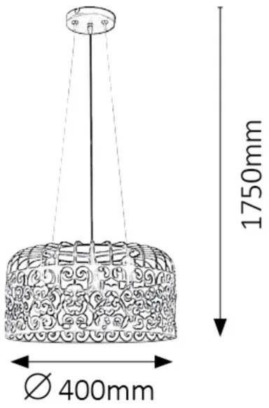 Rabalux 2163 - Lampadario ALESSANDRA 3xE27/60W/230V bianco