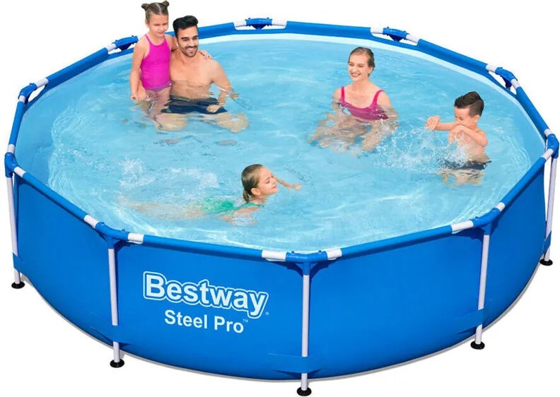 Bestway 56679 Steel Pro Frame Pool Set Rotonda con Pompa di Filtraggio 305x76 cm