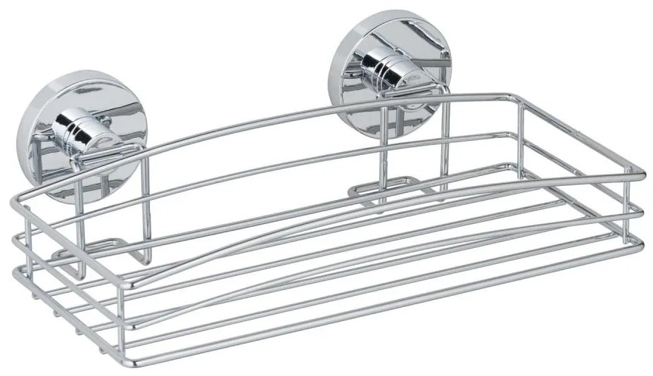 WENKO 20883100 - Mensola rotonda VACUUM-LOC in acciaio 26x15,3 cm cromo lucido