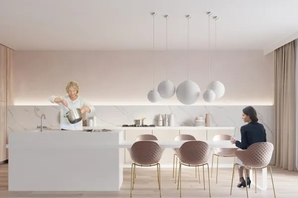 Sollux SL.0264 - Lampadario a sospensione su cavo UGO 1xE27/15W/230V Ø 30 cm bianco/cromo lucido