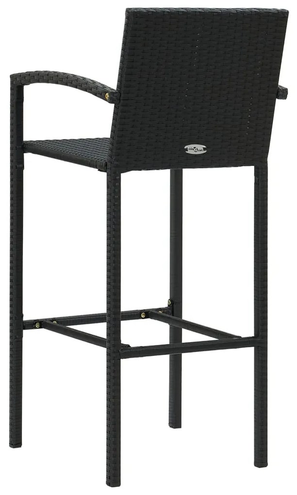 Set Bar da Giardino 5 pz in Polyrattan Nero