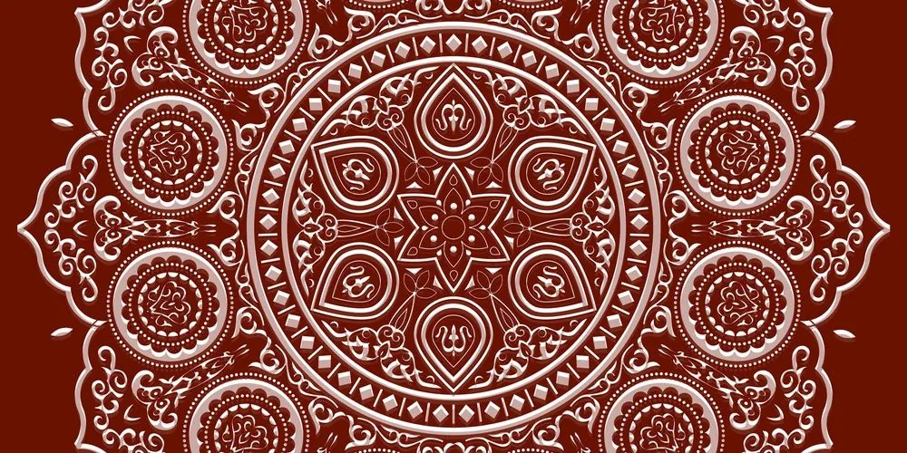 Quadro su tela – Mandala etnica delicata in bordeaux