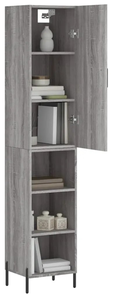 Credenza grigio sonoma 34,5x34x180 cm in legno multistrato