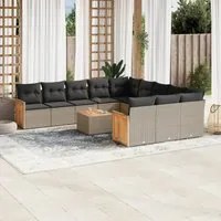 Set Divani da Giardino 12 pz con Cuscini Grigio in Polyrattancod mxl 90152