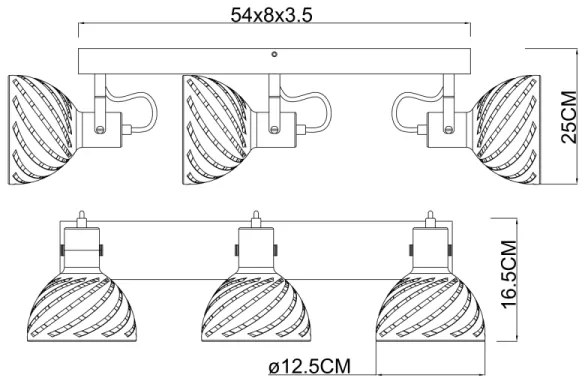Globo 54661-3 - Faretto MORI 3xE27/40W/230V
