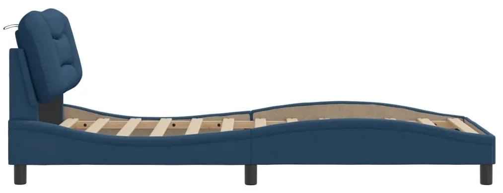 Giroletto con Testiera Blu 90x190 cm in Tessuto
