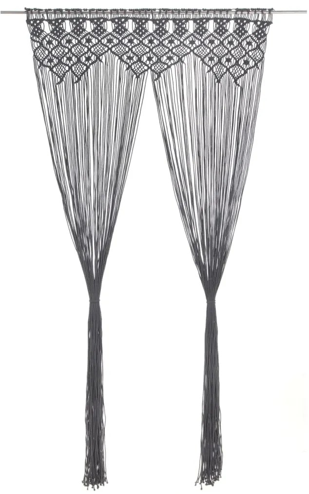 Tenda Macramè Antracite 140x240 Cm İn Cotone /