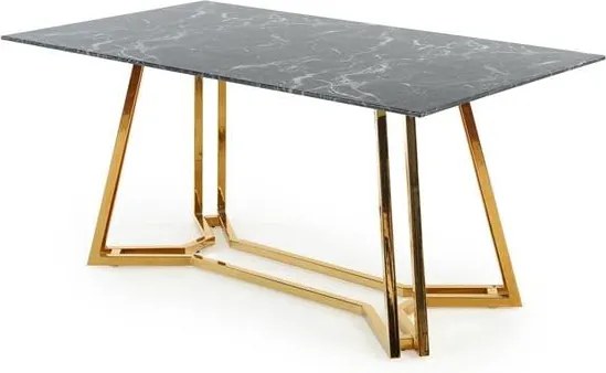 Tavolo effetto marmo nero/oro Konami Marble - H75
