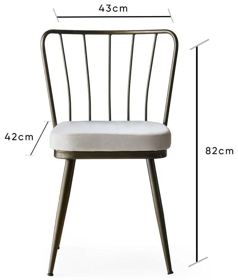 Sedie da pranzo in metallo grigio in un set di 2 Yildiz - Kalune Design