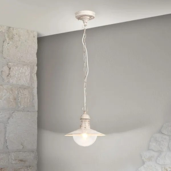 Brilagi - Lampada a sospensione da esterno MOLDE 1xE27/60W IP44 bianco/patina