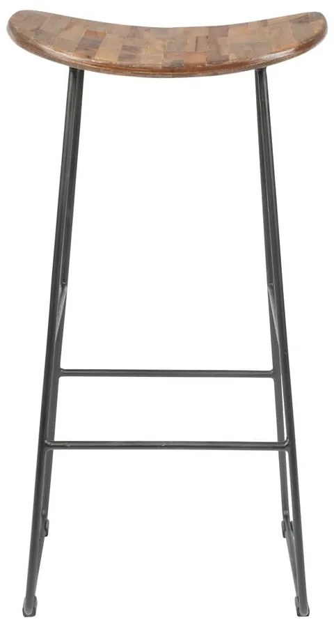 Sedia da bar di colore naturale in teak massiccio (altezza della seduta 76 cm) Tangle – White Label