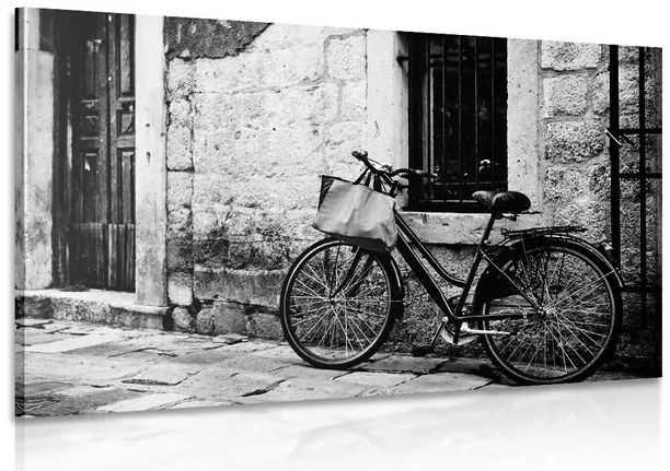Quadro su tela – Bicicletta retrò in bianco e nero
