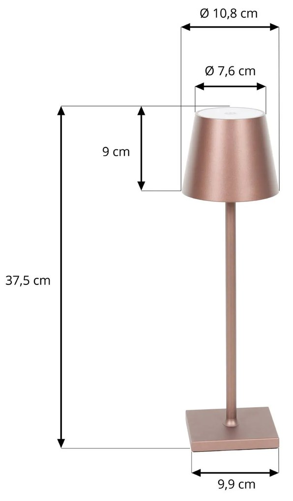 Lindby Janea lampada LED da tavolo accu, caffè