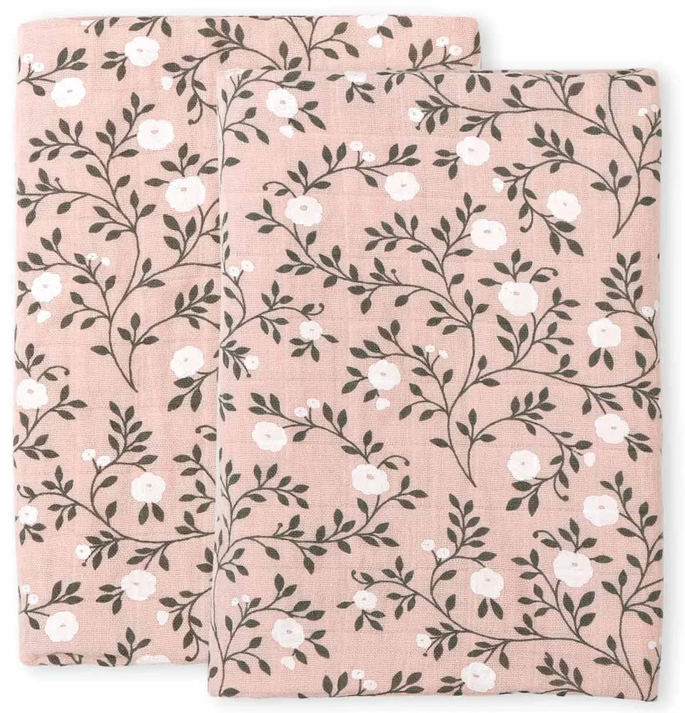 A Little Lovely Company - panni in mussola, blossom - dusty pink - 2 pezzi