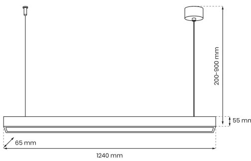 Lampadario a sospensione con filo LUNGO T8 1xG13/18W/230V nero