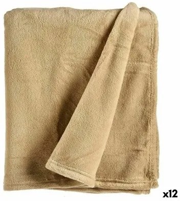 Coperta in Pile Beige (125 x 0,5 x 150 cm) (12 Unità)