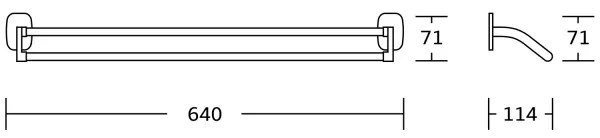 Aqualine - Appendiabiti da parete RUMBA 11,4x64 cm cromo lucido
