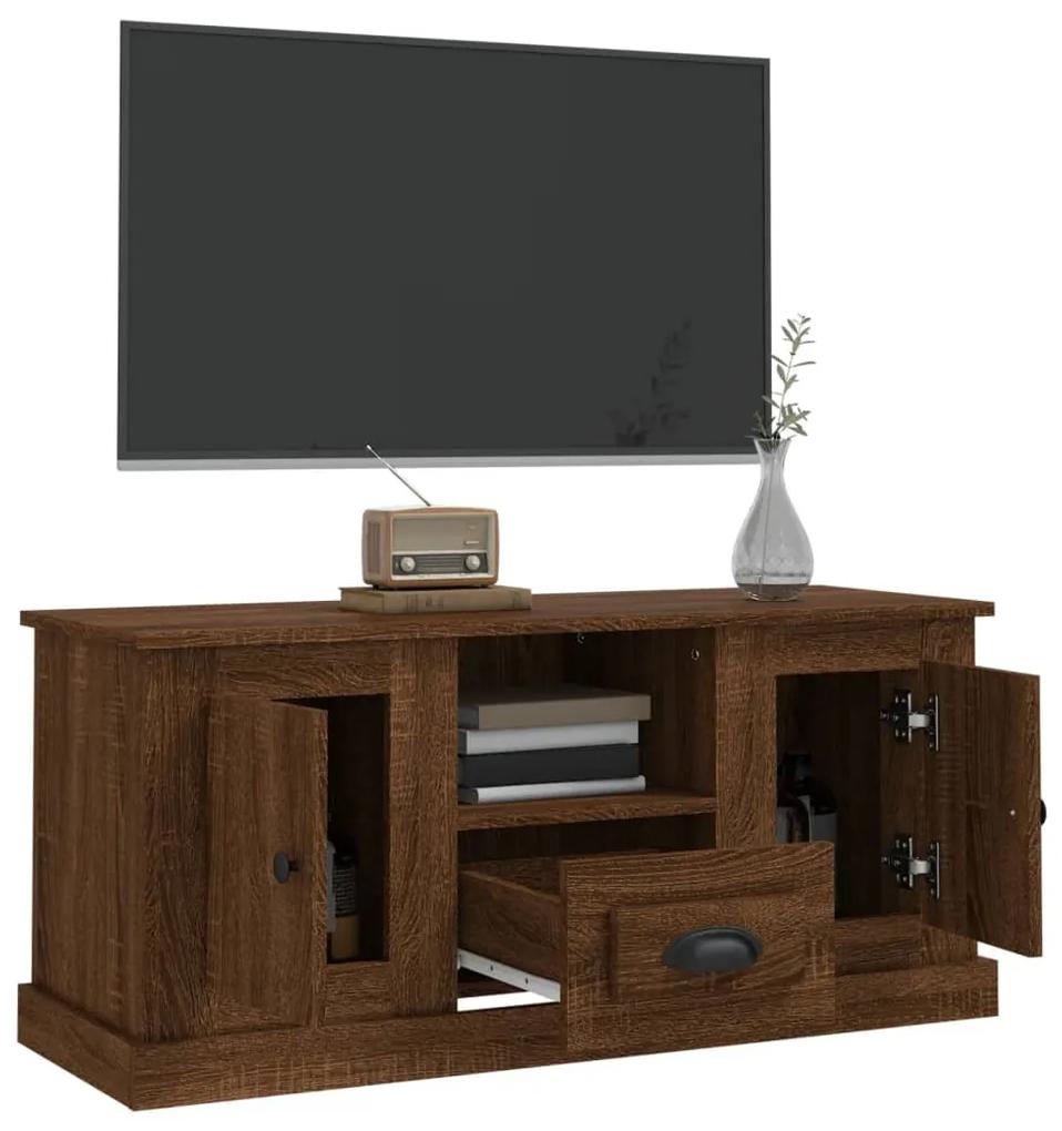 Mobile tv rovere marrone 100x35,5x45 cm in legno multistrato