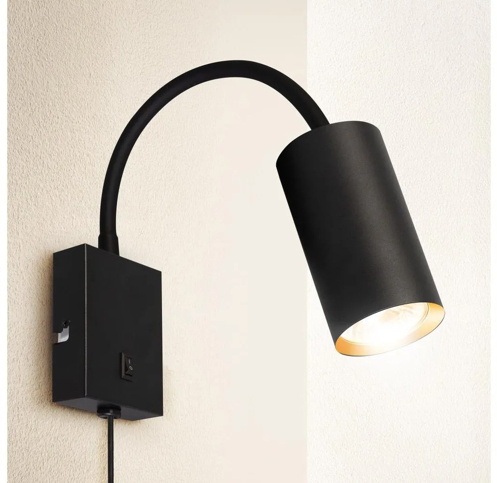Brilagi - Lampada flessibile da muro SELE 1xGU10/30W/230V nero/oro