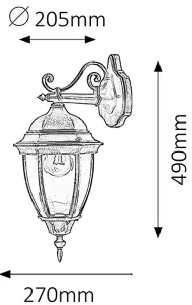 Rabalux 8381 - Applique da esterno TORONTO 1xE27/100W/230V