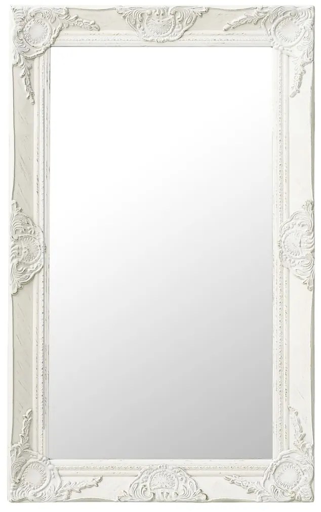 Specchio Da Parete Stile Barocco 50x80 Cm Bianco /