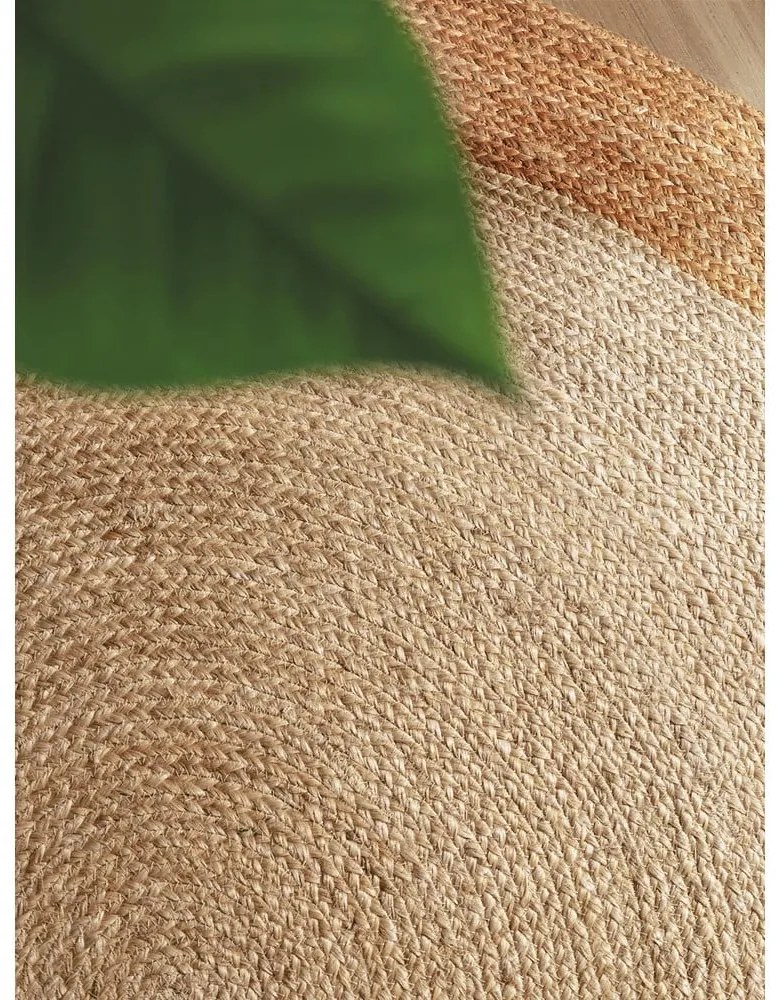 Tappeto rotondo avorio in iuta reversibile e tessuto a mano ø 240 cm Jutta Ivory – Hanse Home